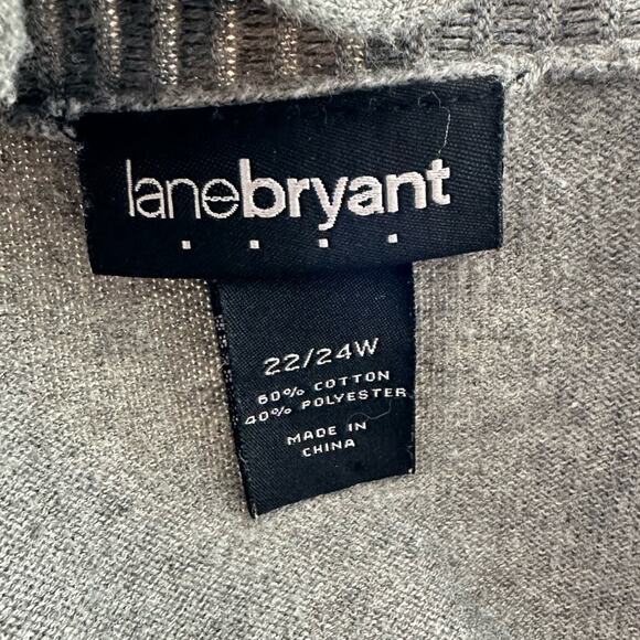 Lane Bryant Gray Ruffled Trim Open Front Cardigan Sweater 22/24W - Picture 5 of 6